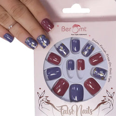 PRINTED SHORT SQUARE NAILS - (NAIL KIT INCLUDED)