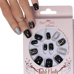 GLITTER SMALL SQUARE NAILS (NAIL KIT INCLUDED)