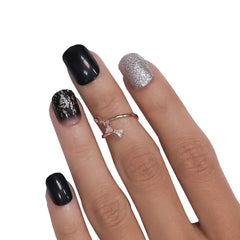 GLITTER SMALL SQUARE NAILS (NAIL KIT INCLUDED)