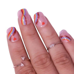 PRINTED SHORT SQUARE NAILS - (NAIL KIT INCLUDED)