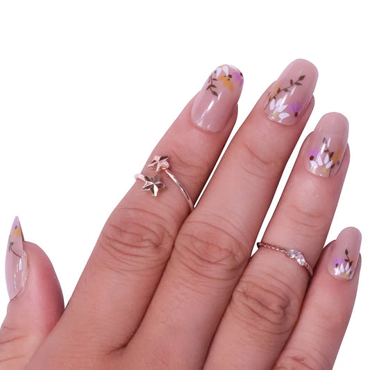 PRINTED FLOWER NAILS - (NAIL KIT INCLUDED)