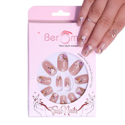 PRINTED FLOWER NAILS - (NAIL KIT INCLUDED)