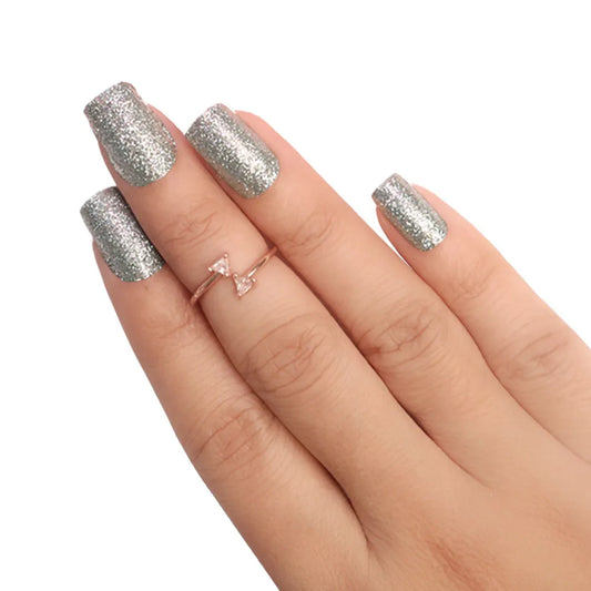 GLITTER LONG SQUARE NAILS (NAIL KIT INCLUDED)