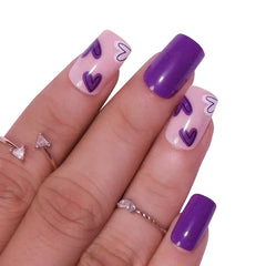 HEART PRINTED NAILS - (NAIL KIT INCLUDED)