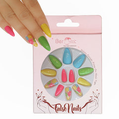 FLOWER PRINTED NAILS - (NAIL KIT INCLUDED)