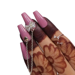 DOUBLE CHAIN CHARM BRIDAL NAILS - (NAIL KIT INCLUDED)