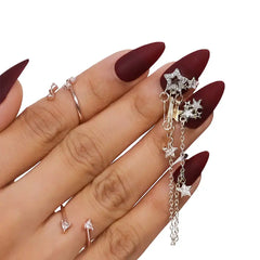 DOUBLE CHAIN CHARM BRIDAL NAILS - (NAIL KIT INCLUDED)