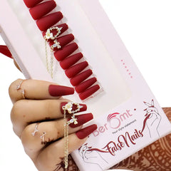 DOUBLE CHAIN CHARM BRIDAL NAILS - (NAIL KIT INCLUDED)