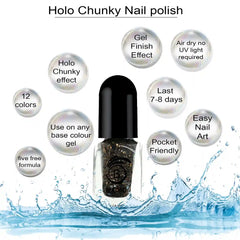 HOLO CHUNKY MINI NAIL POLISH