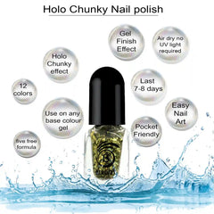 HOLO CHUNKY MINI NAIL POLISH