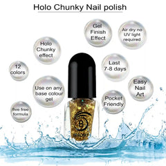 HOLO CHUNKY MINI NAIL POLISH