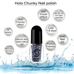 HOLO CHUNKY MINI NAIL POLISH