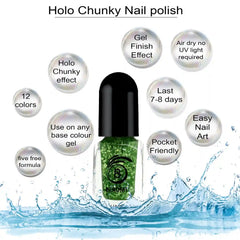 HOLO CHUNKY MINI NAIL POLISH