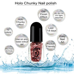 HOLO CHUNKY MINI NAIL POLISH