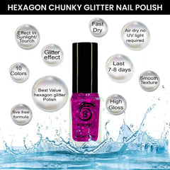 HOLO HEXAGON GLITTER NAIL POLISH