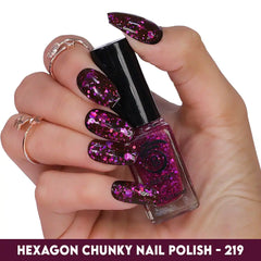 HOLO HEXAGON GLITTER NAIL POLISH