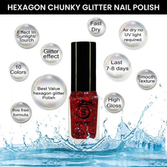 HOLO HEXAGON GLITTER NAIL POLISH