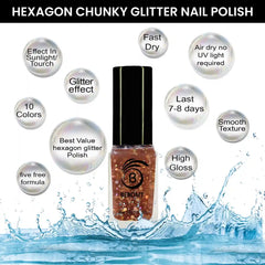 HOLO HEXAGON GLITTER NAIL POLISH