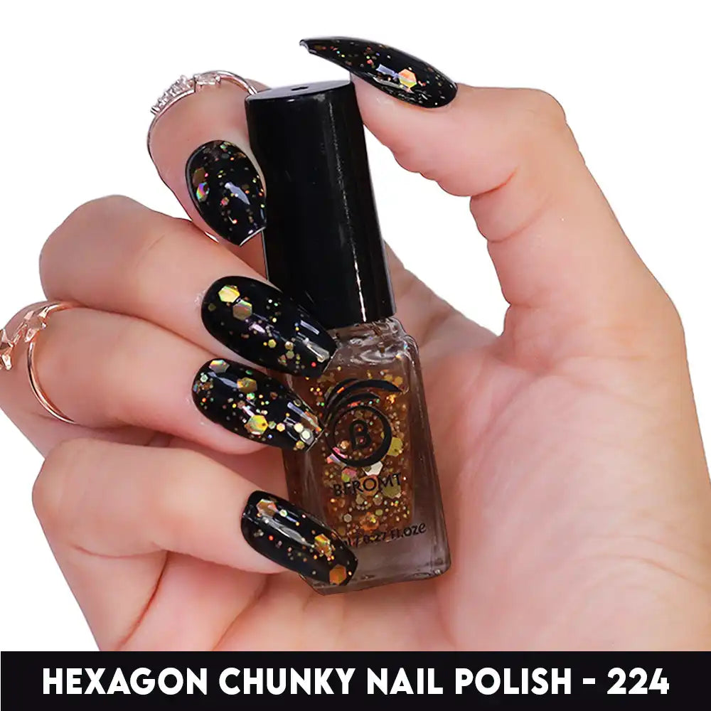 HOLO HEXAGON GLITTER NAIL POLISH