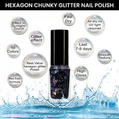 HOLO HEXAGON GLITTER NAIL POLISH