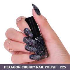 HOLO HEXAGON GLITTER NAIL POLISH