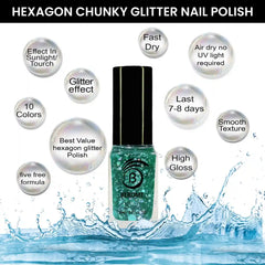 HOLO HEXAGON GLITTER NAIL POLISH