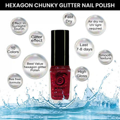 HOLO HEXAGON GLITTER NAIL POLISH