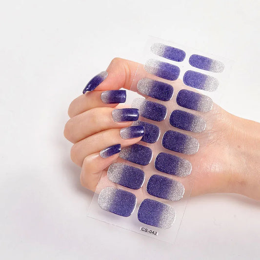 Beromt UV-Free Nail Wraps Semi Glitter