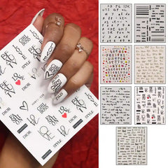 NAIL STICKERS (Set of Random 5 Sheet)