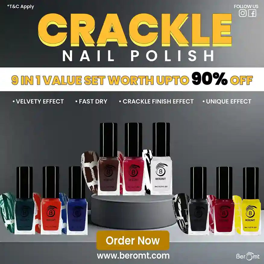 Crackle Nail Polish Value Sets Combo of 9
