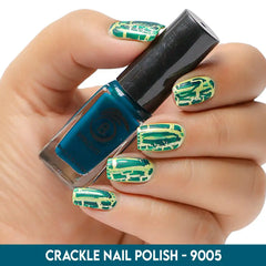 Ocean Blue crackle nail polish for festival