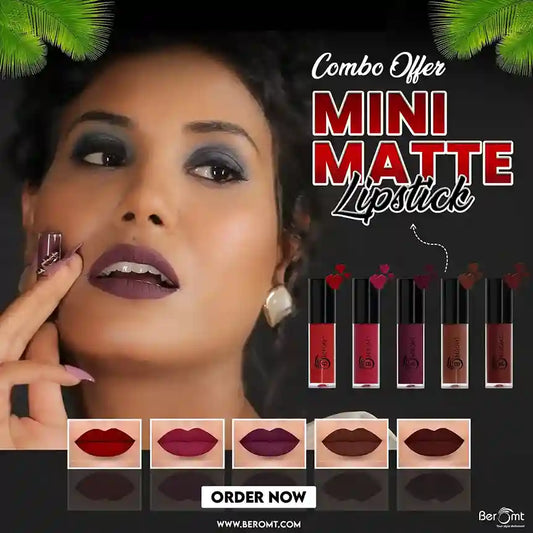 Mini Dark Matte combo of 5 Lipsticks