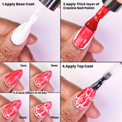 Base coat crackle nail polish- how to apply step by step