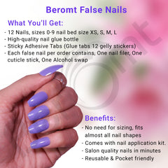 SHORT GLOSSY NAILS-(NAIL KIT INCLUDED)