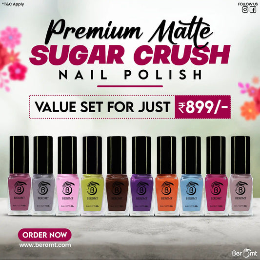 Matte sugar crush nail polish value set of 10 (611-620)