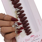 DOUBLE CHAIN CHARM FALSE NAILS - BFNC 04 DC (NAIL KIT INCLUDED)