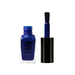 Blue crackle nail polish bottle with brush