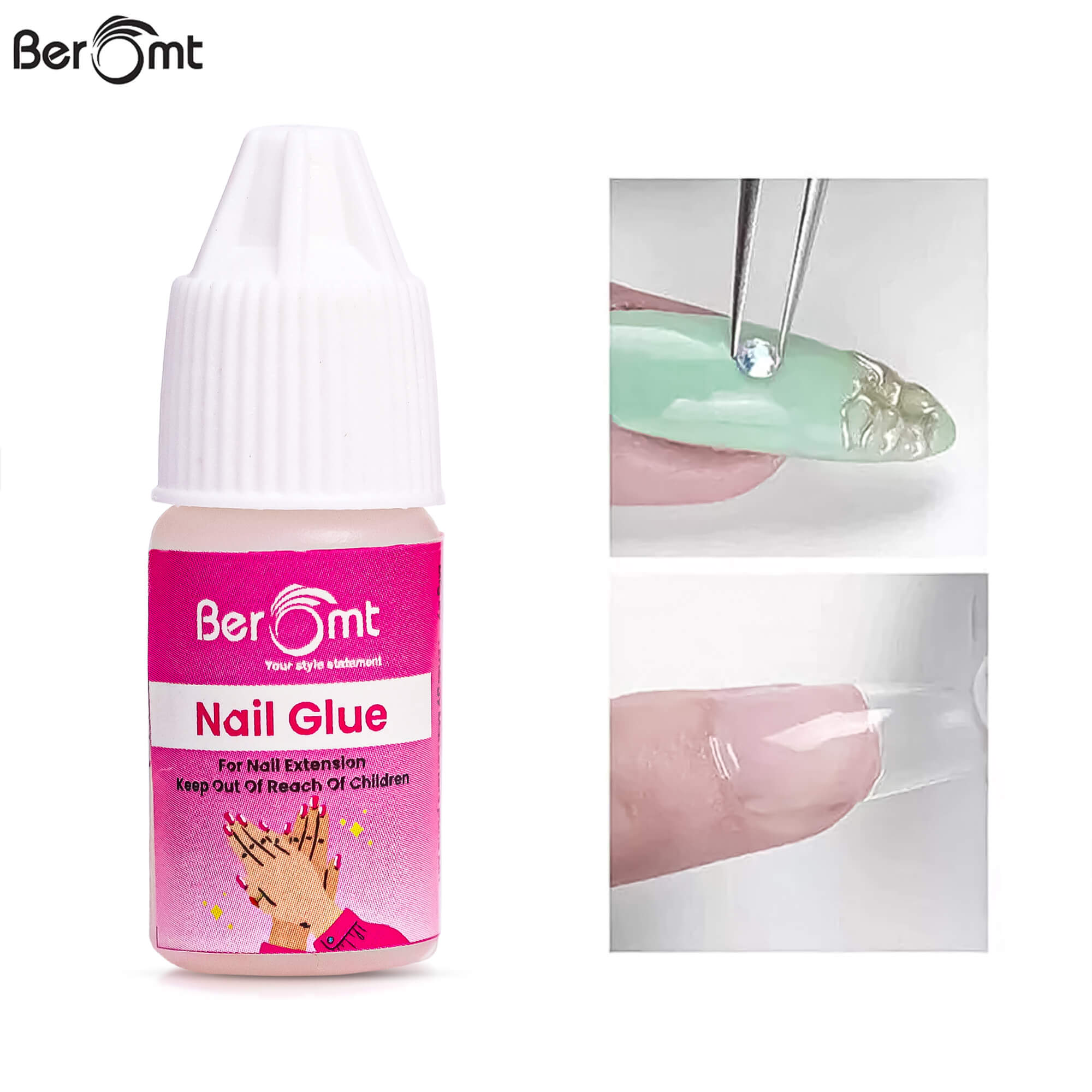Beetles Nail Glue for Acrylic Nails, Nail Tips & Press On Nails (10ml)  Super Strong Brush in Nail Glue for Press on Nails Quick Dry Nail Adhesive  Bond Nail Tips Glue Fake