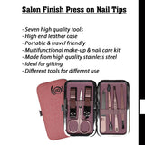 MAKEUP & MANICURE KIT OF 7 NAIL TOOLS - PINK