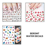 BEROMT NAIL FLOWER  WATER DECALS - 444 (SET OF ANY RANDOM 10)