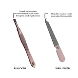 MAKEUP & MANICURE KIT OF 7 NAIL TOOLS - PINK